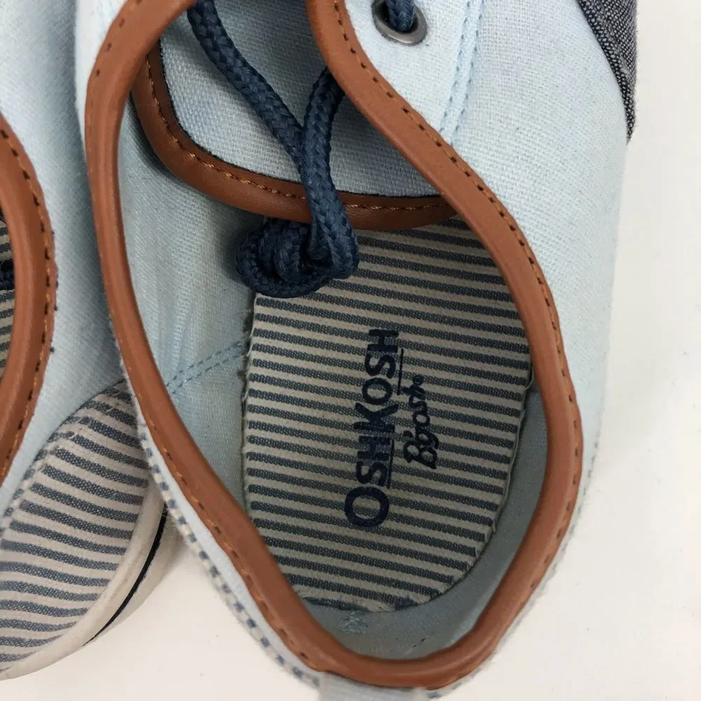 Oshkosh Boys Sneakers Size 2 Blue‎ Lace Up Dressy Casual